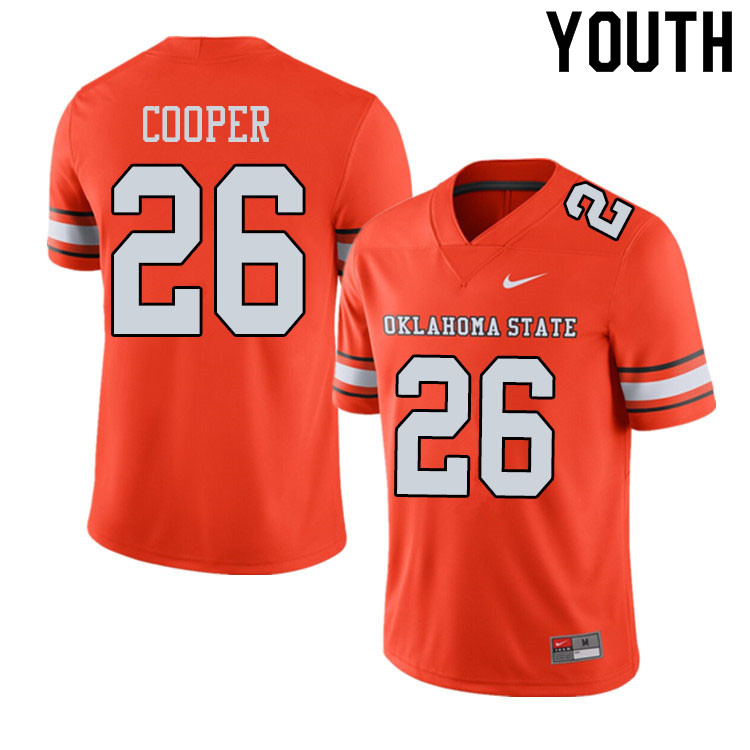 Youth #26 Micah Cooper Oklahoma State Cowboys College Football Jerseys Sale-Alternate Orange